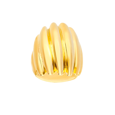 Anillo MARINA GARCÍA Plata Dorado ECLAT Ancho Gallonado