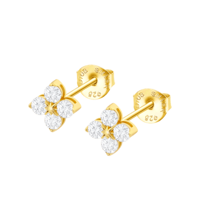 Pendientes LOTUS SILVER Plata Dorada BEYOND CLASSICS Flor