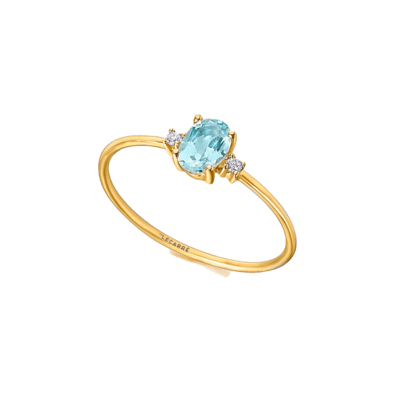 Anillo LE CARRÉ Oro Amarillo, Topacio Azul y Diamantes OUTSIDE IS THE NEW LUXURY