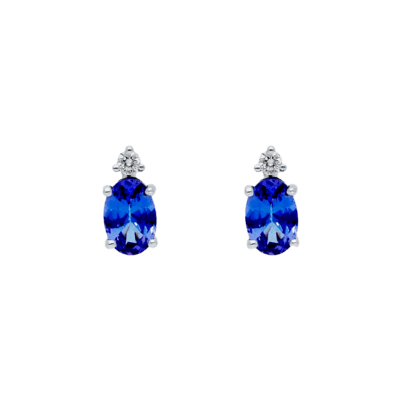 Pendientes Oro Blanco MARINA GARCÍA Diamantes y Tanzanita