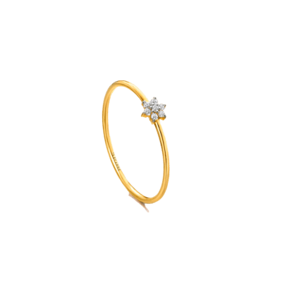 Anillo LE CARRÉ Oro Amarillo y Diamantes WINTER BLOSSOM Roseta Clásica Mini