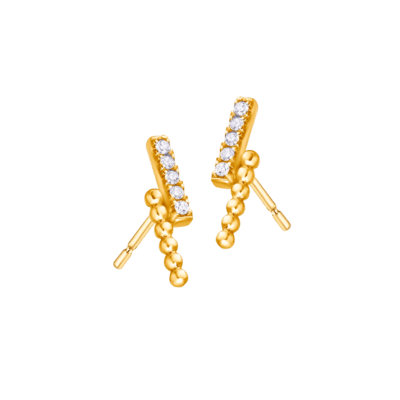 Pendientes LE CARRÉ Oro Amarillo y Diamantes LETS GET F*CKING LOST
