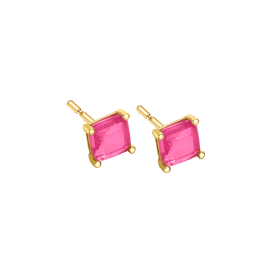 Pendientes LE CARRÉ Oro Amarillo y Cuarzos Rosa LOVE