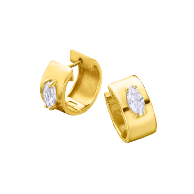 Pendientes LE CARRÉ Oro Amarillo y Topacios Blancos SERENITY
