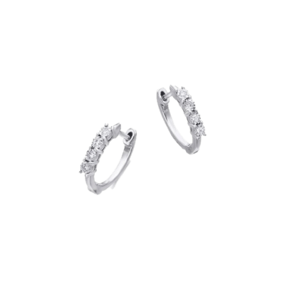Pendientes Criollas LE CARRÉ Oro Blanco y Diamantes