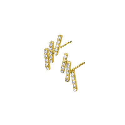 Pendientes LE CARRÉ Oro y Diamantes BACK TO THE BLOCK Barritas