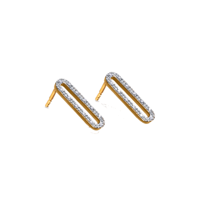 Pendientes LE CARRÉ Oro Amarillo y Diamantes WHITE DAYS Hebilla