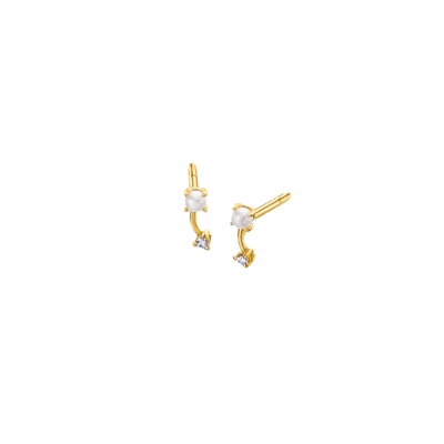 Pendientes LE CARRÉ Oro Amarillo, Perlas y Diamantes GOOD MORNING SUNSHINE