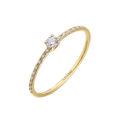 Anillo Solitario LE CARRÉ Oro Amarillo y Diamantes