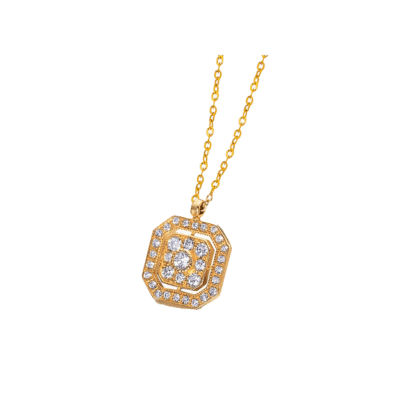 Collar LE CARRÉ Oro Amarillo y Diamantes RENAISSANCE Octogonal