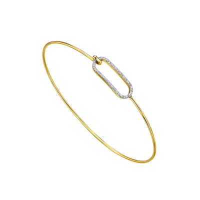 Pulsera Aro Rígida LE CARRÉ Oro Amarillo y Diamantes BACK TO THE BLOCK Hebilla