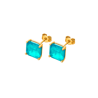Pendientes LE CARRÉ Oro Amarillo y Topacios Azules LOVE