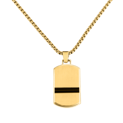 Collar Placa LOTUS STYLE Acero Dorado Hombre TEMPTATION GAME