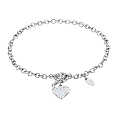 Pulsera LOTUS STYLE Mujer Acero ESSENTIALS Nácar Corazón
