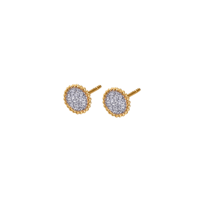 Pendientes LE CARRÉ Oro y Diamantes WHITE DAYS Redondos