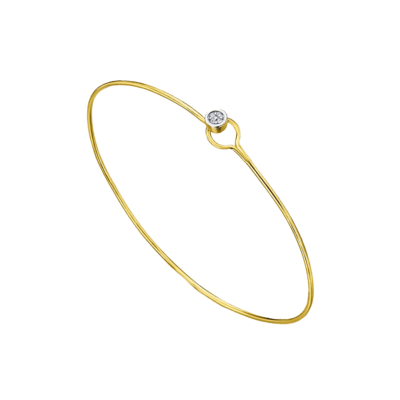 Pulsera Aro Rígida LE CARRÉ Oro Amarillo y Diamantes BACK TO THE BLOCK Círculo