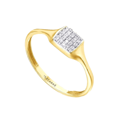 Anillo Sello LE CARRÉ Oro Amarillo y Diamantes MAKE YOUR MOVE
