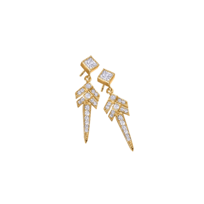 Pendientes LE CARRÉ Oro Amarillo, Diamantes y Topacios RENAISSANCE