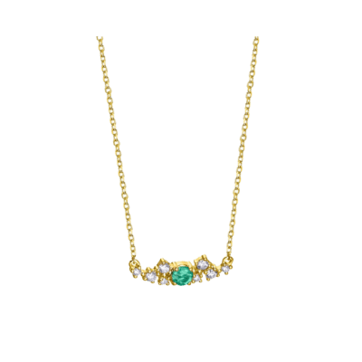 Collar LE CARRÉ Oro Amarillo, Diamantes y Esmeralda DAILY DIAMONDS