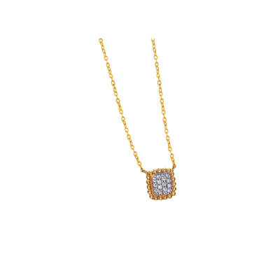 Collar LE CARRÉ Oro y Diamantes WHITE DAYS Cuadrado
