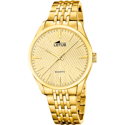 Reloj LOTUS Hombre MINIMALIST FOR HIM Acero Dorado Esfera Guilloché Dorado