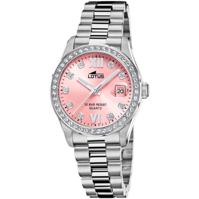 Reloj LOTUS Mujer FREEDOM Acero Esfera Rosa Con Calendario Y Bisel Circonitas
