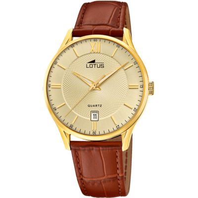 Reloj LOTUS Hombre CLASSIC STRAP Correa Piel Marrón Esfera Champagne