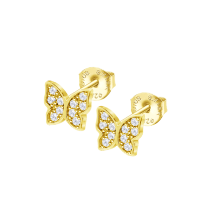 Pendientes LOTUS SILVER Plata Dorada PURE ESSENTIAL Mariposas