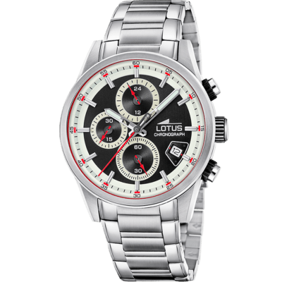 Reloj LOTUS Hombre PULSE Acero Esfera Blanco, Negro y Rojo
