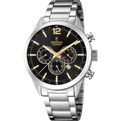 Reloj FESTINA Hombre TIMELESS CHRONOGRAPH Esfera Negra Indices Dorados