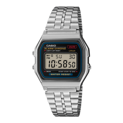 Reloj CASIO Acero VINTAGE Esfera Negra Y Azul