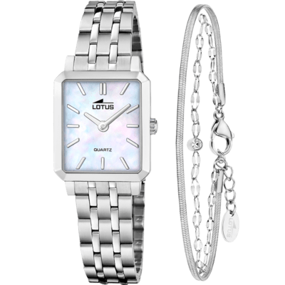 Reloj LOTUS Mujer 2GETHER Acero Esfera Cuadrada Nacarada CON PULSERA