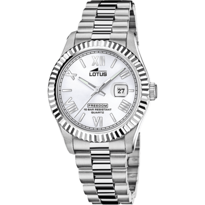 Reloj LOTUS Hombre FREEDOM COLLECTION Acero Esfera Blanca Bisel Estriado