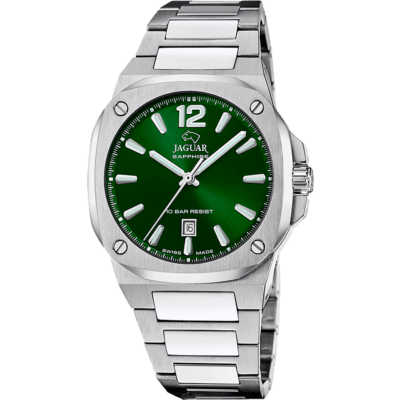 Reloj JAGUAR Hombre RONDCARRE Acero Esfera Verde Tornillos