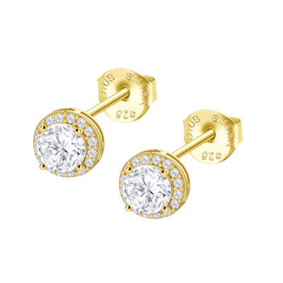 Pendientes LOTUS SILVER Plata Dorada PURE ESSENTIAL Circonita Blanca