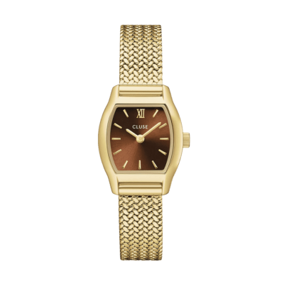 Reloj CLUSE Acero Dorado TONNETTE MINI Esfera Marrón