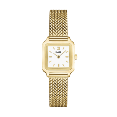 Reloj CLUSE Mujer Acero Milanesa GRACIEUSE MINI Esfera Blanca Cuadrada
