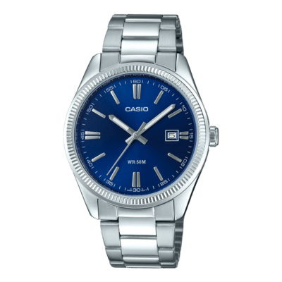 Reloj Caballero CASIO Esfera Azul Bisel Estriado